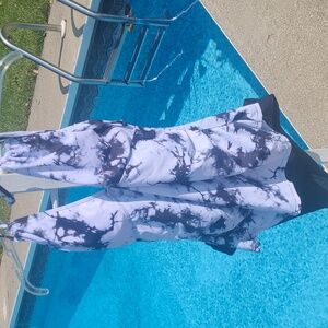 New with tags! Missky Womens XL 2 piece tankini flirty blue swirls swim suit